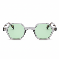 Transparent Gray with Green Lenses