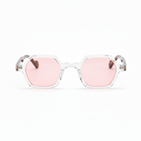 Transparent with Pink Lenses