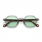 Transparent Gray with Green Lenses