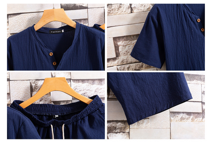 TELLET CASUAL MEN'S 2-PIECE COTTON-LINEN SET