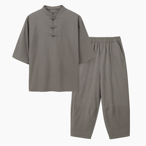 TELLET MEN'S SMART ETHNIC COTTON-LINEN OUTFIT